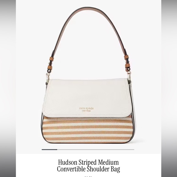 Kate Spade Hudson Striped Medium Convertible Shoulder Bag NWT - Picture 2 of 12